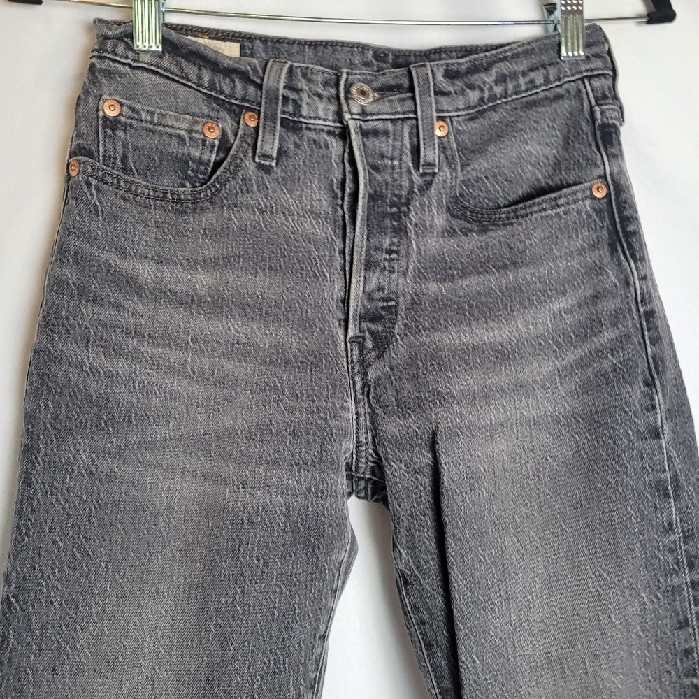 Levi's 501 S Skinny Gray Wash Buttonfly Jeans Women's Size Waist 25 - Picture 4 of 15